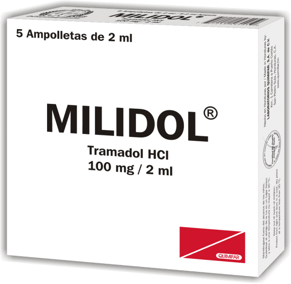 Milidol Ampolla Inyectable 100 mg / 2 ml caja x5