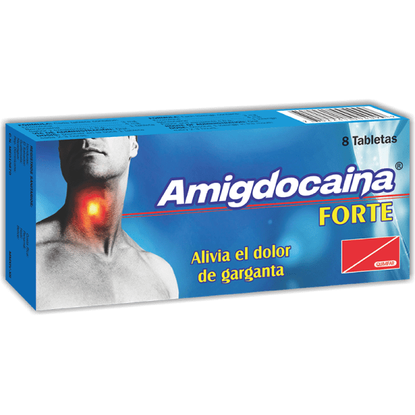 Amigdocaina Forte Tableta para Chupar caja x8