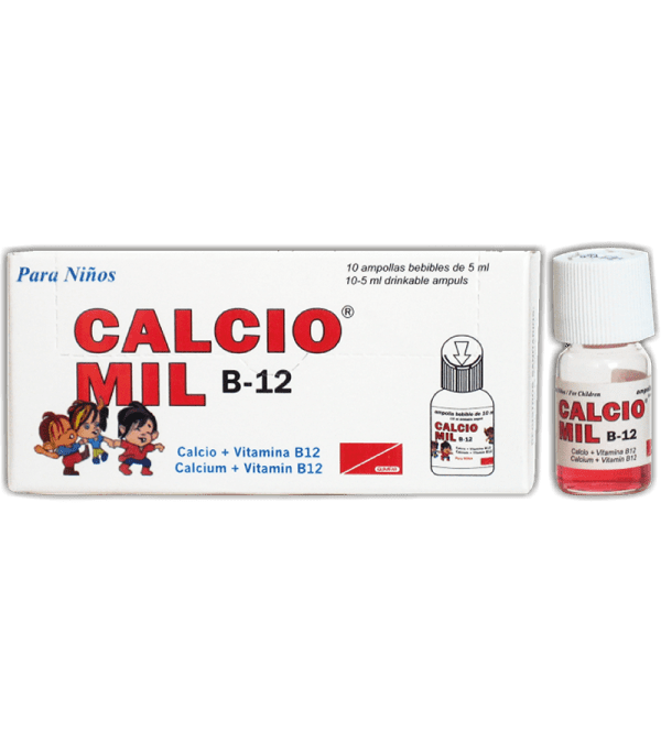 Calcio Mil B12  para Niños Ampolla Bebible 5 ml caja x10