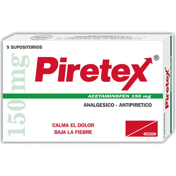 Piretex Infantil Supositorio 150 mg caja x5
