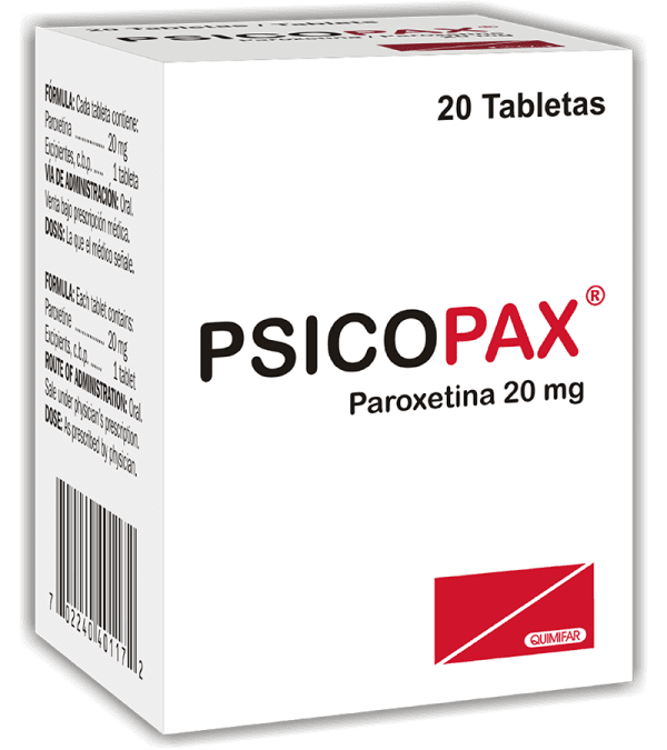 Psicopax Tableta 20 mg caja x20