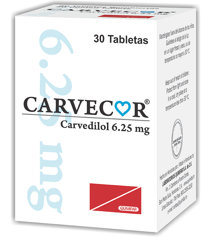 Carvecor Tableta 6.25 mg frasco x30