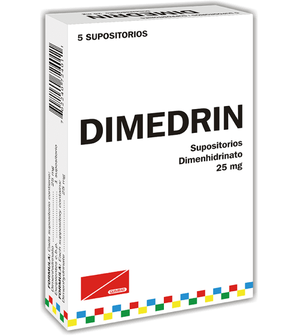 Dimedrin Supositorios 25 mg caja x5