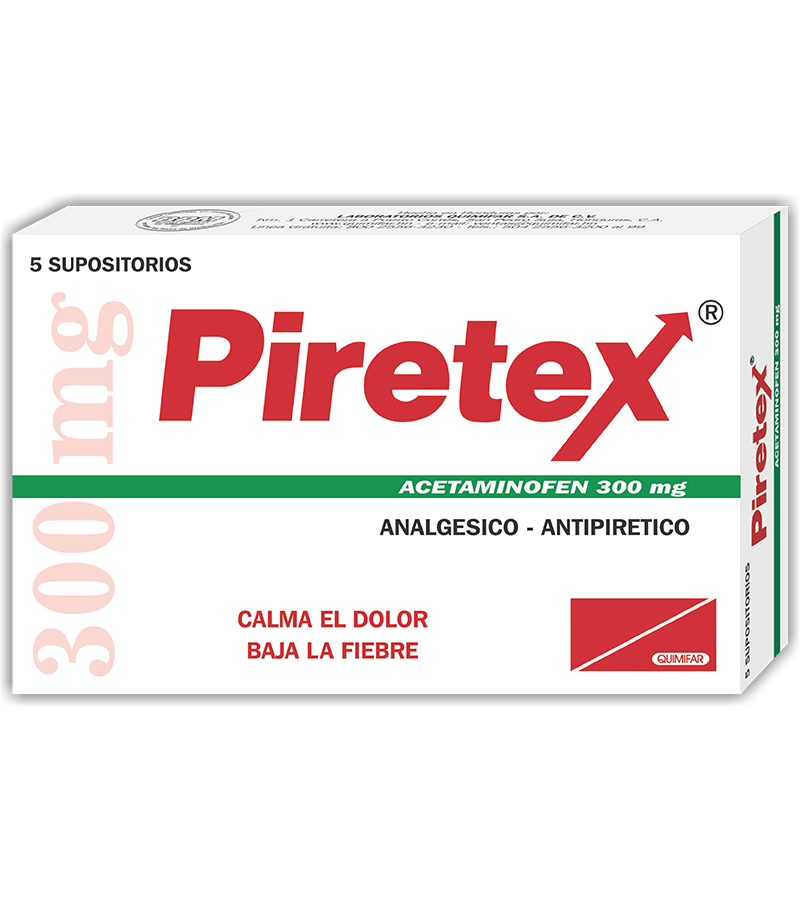 Piretex Infantil Supositorio 300 mg caja x5