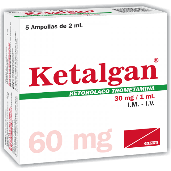 Ketalgan Ampolla  Inyectable 60 mg caja x5