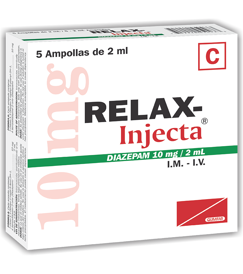 Relax-Injecta Ampolla Inyectable 10 mg / 2 ml caja x5