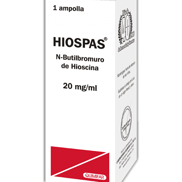 Hiospas Ampolla Bebible 20 mg caja x1