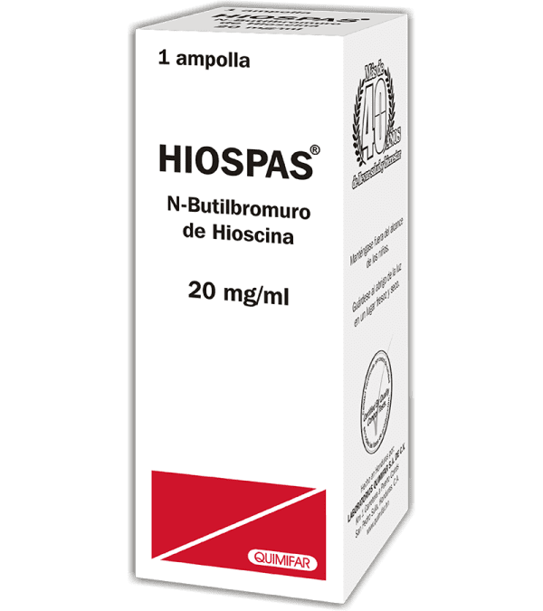 Hiospas Ampolla Bebible 20 mg caja x1