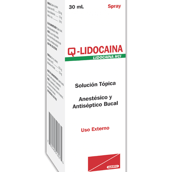 Q-Lidocaina Solucion Oral spray 30 ml