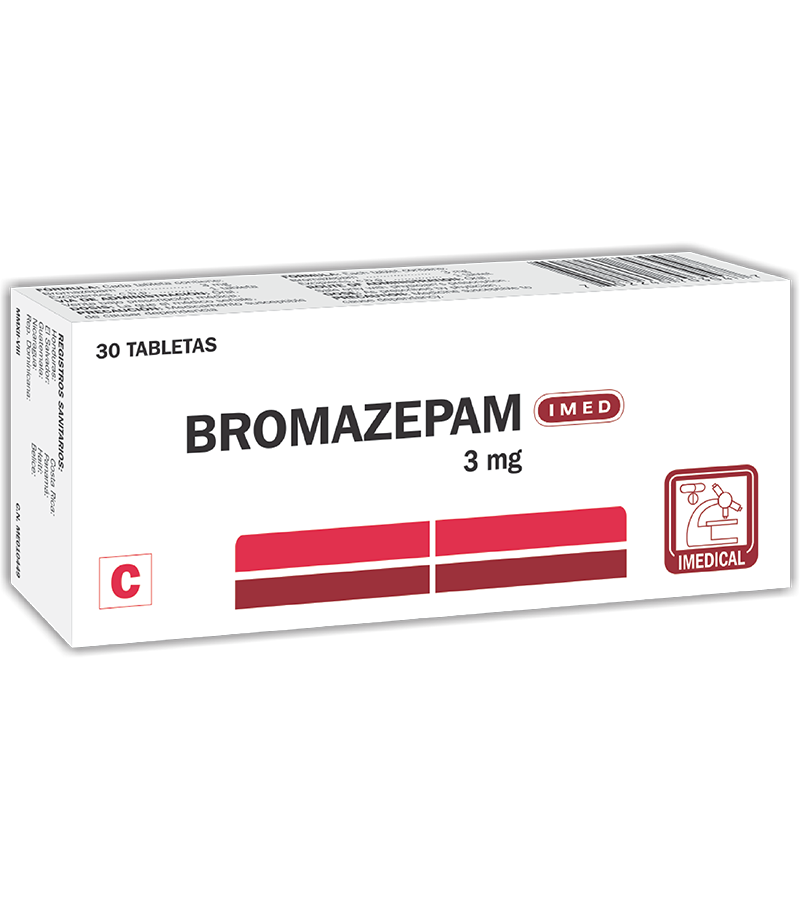 Bromazepan Tableta 3 mg caja x30 (Producto Controlado)