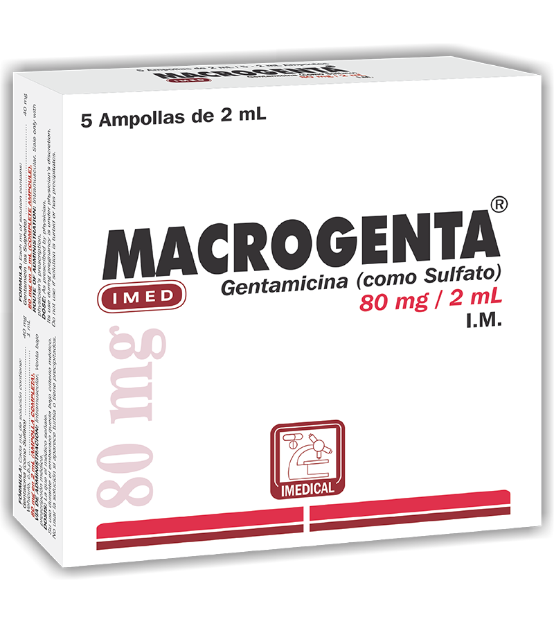 Macrogenta Ampolla Inyectable 80 mg / 2 ml caja x5