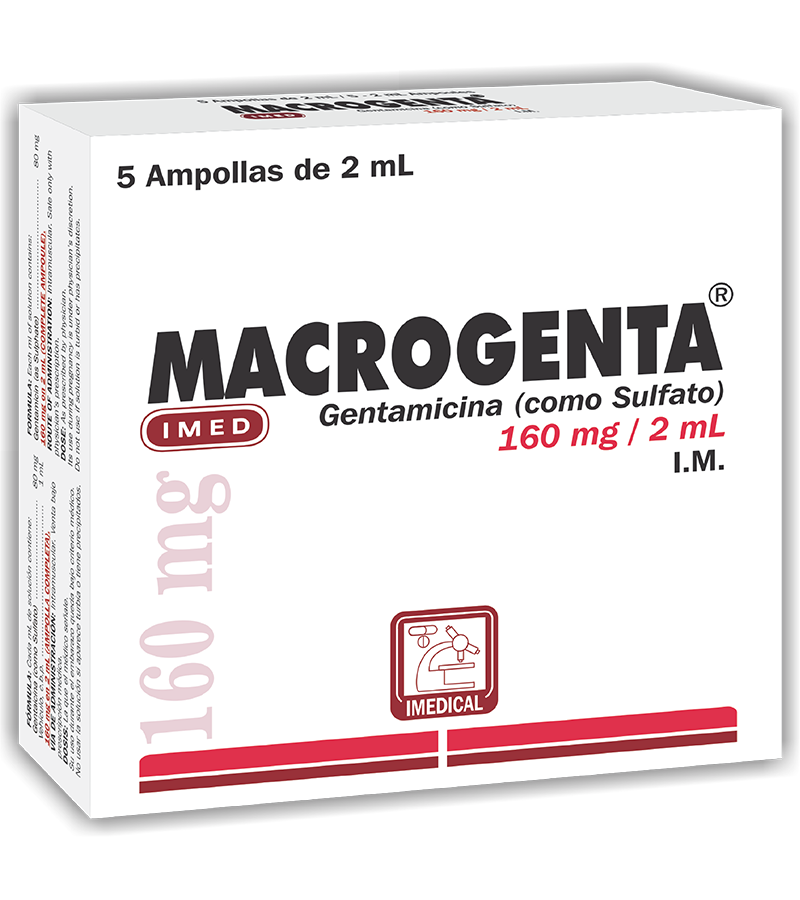 Macrogenta Ampolla Inyectable 160 mg / 2 ml caja x1