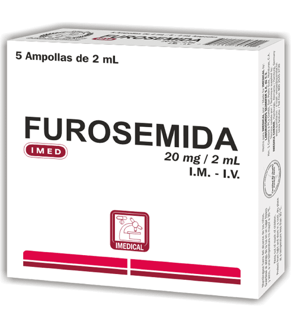 Furosemida Ampolla Inyectable 2 ml/ 20 mg caja x5