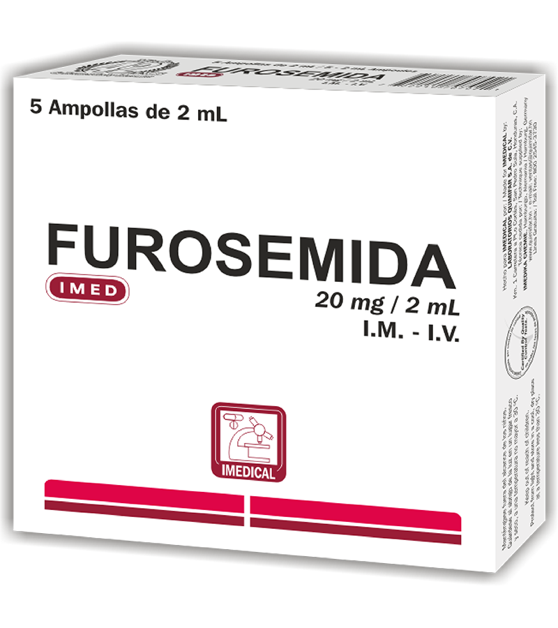 Furosemida Ampolla Inyectable 2 ml/ 20 mg caja x5